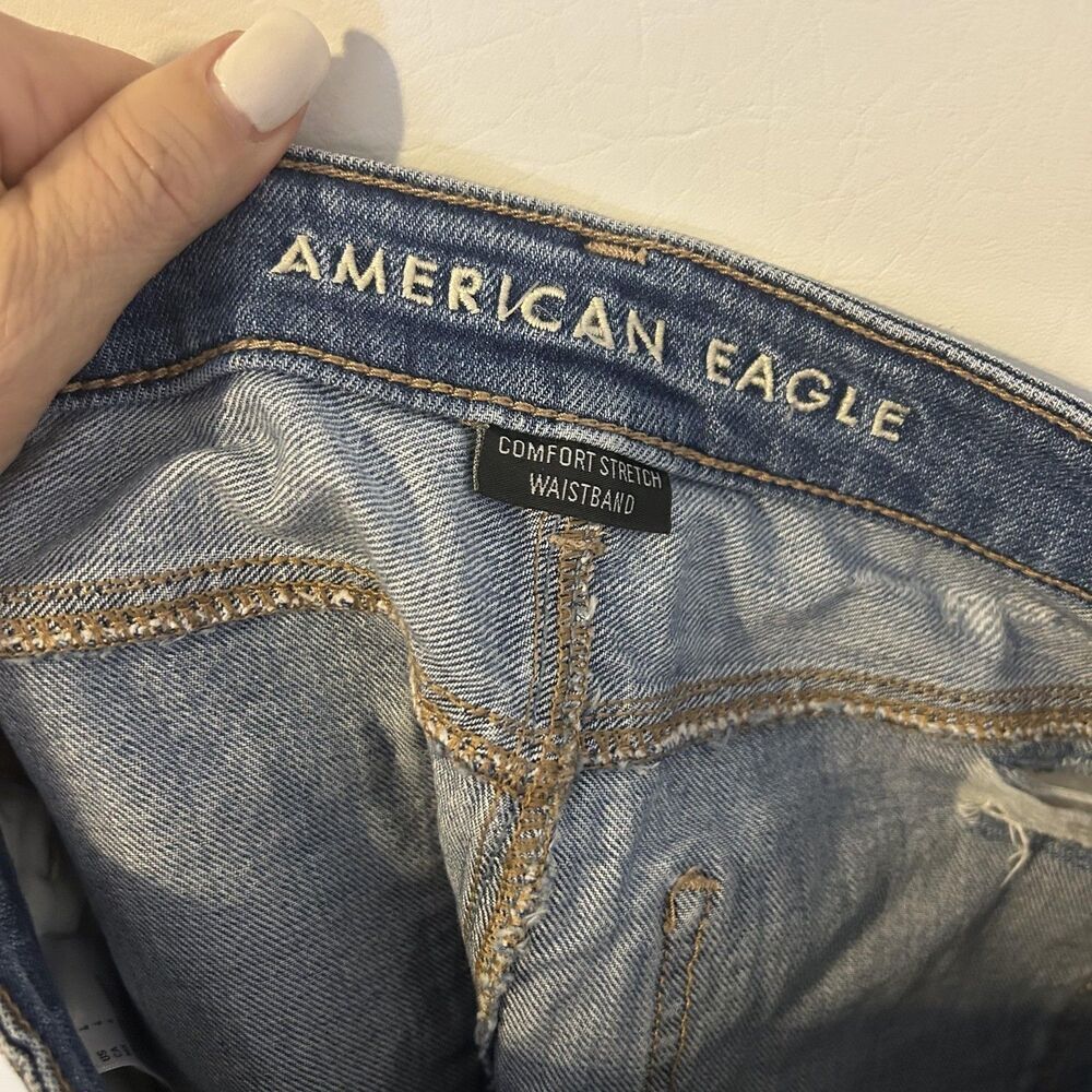 American Eagle Shorts Womens 4 Blue Highest Rise Mom Distressed festival boho - Picture 8 of 11